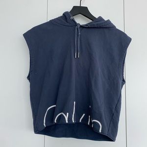 Calvin Klein Cropped Sleeveless Sweatshirt